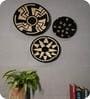 Set Of 3 Black Sabai Grass Dusk Horizon  Wall Plate