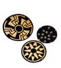 Set Of 3 Black Sabai Grass Dusk Horizon  Wall Plate