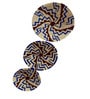 Set Of 3 Blue Sabai Grass Echo Drift  Wall Plate