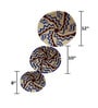 Set Of 3 Blue Sabai Grass Echo Drift  Wall Plate