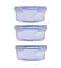 Set of 3 Borosilicate Glass 370ml Lunch Box Set