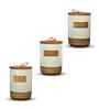 Set of 3 Brew Essentials Luxe Ceramic and Wooden Jar Containers