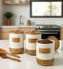 Set of 3 Brew Essentials Luxe Ceramic and Wooden Jar Containers