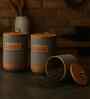 Set of 3 Brew Essentials Luxe Ceramic and Wooden Jar Containers