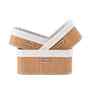 Set Of 3 Brown & Beige Bamboo Rectanglular Rattan Organiser