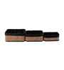 Set Of 3 Brown & Black Bamboo Rectanglular Rattan Organiser