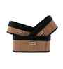 Set Of 3 Brown & Black Bamboo Rectanglular Rattan Organiser