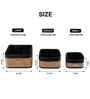 Set Of 3 Brown & Black Bamboo Square Rattan Organiser