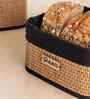 Set Of 3 Brown & Black Bamboo Square Rattan Organiser