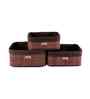 Set Of 3 Brown Bamboo Bathroom Vanity Organiser
