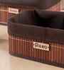 Set Of 3 Brown Bamboo Bathroom Vanity Organiser