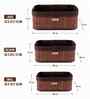 Set Of 3 Brown Bamboo Bathroom Vanity Organiser