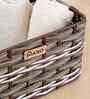 Set Of 3 Brown Plastic  Wicker Bathroom Organiser