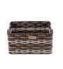 Set Of 3 Brown Plastic  Wicker Bathroom Organiser