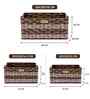 Set Of 3 Brown Plastic  Wicker Bathroom Organiser