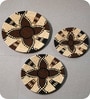 Set Of 3 Brown Sabai Grass Onyx Blossom  Wall Plate
