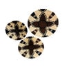 Set Of 3 Brown Sabai Grass Onyx Blossom  Wall Plate
