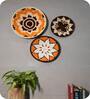 Set Of 3 Brown Sabai Grass Roots And Rhythm  Wall Plate