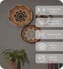 Set Of 3 Brown Sabai Grass Roots And Rhythm  Wall Plate