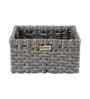 Set Of 3 Charcoal Plastic  Stackable Wicker Organiser