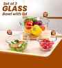 Set of 3 Crystal Lead Free Glass 1600ml, 800ml & 500ml Mixing Bowls Set
