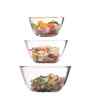 Set of 3 Crystal Lead Free Glass 1600ml, 800ml & 500ml Mixing Bowls Set
