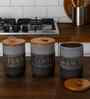 Set of 3 Daily Brew Luxe Ceramic and Wooden Jar Containers