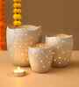Set of 3 Decorative Votive Holders with Wavy Edges