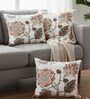 Set of 3 Elegant Botanical Floral Throw Cushion Covers (18x18)