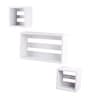 Set of 3 Engineered Wood White Colour Wall Shelf