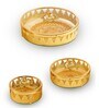Set of 3 Glass and Matel Crown Luxe Jar Containers