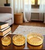 Set of 3 Glass and Matel Crown Luxe Jar Containers