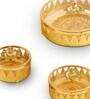 Set of 3 Glass and Matel Crown Luxe Jar Containers