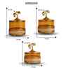 Set of 3 Glass and Matel Ginkgo Elegance Jar Containers