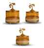 Set of 3 Glass and Matel Ginkgo Elegance Jar Containers