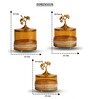 Set of 3 Glass and Matel Ginkgo Elegance Jar Containers