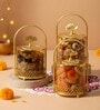 Set of 3 Glass and Matel Heritage Arch Jar Containers