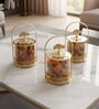 Set of 3 Glass and Matel Heritage Arch Jar Containers