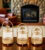 Set of 3 Glass and Matel Heritage Arch Jar Containers