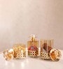 Set of 3 Glass and Matel Quick Shop Crown Luxe Jar Containers
