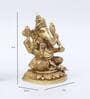 Laxmi ,Ganesh & Saraswati Set Of 3 Gold Brass Idols