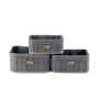 Set Of 3 Grey Bamboo Bathroom Vanity Organiser
