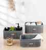 Set Of 3 Grey Bamboo Bathroom Vanity Organiser