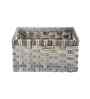 Set Of 3 Grey Plastic  Stackable Wicker Organiser