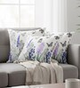 Set of 3 Hand-Sketched Floral & Butterfly Throw Cushion Covers (18x18)