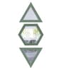 Hexagon Triangular Shape Mirror Set Of 3 In Silver