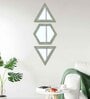 Hexagon Triangular Shape Mirror Set Of 3 In Silver