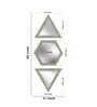Hexagon Triangular Shape Mirror Set Of 3 In Silver