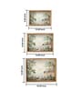 Set of 3 Mango Wood Serving Tray with MDF Base & UV Print