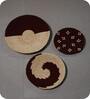 Set Of 3 Maroon Sabai Grass Whispers Of Earth Wall Plate